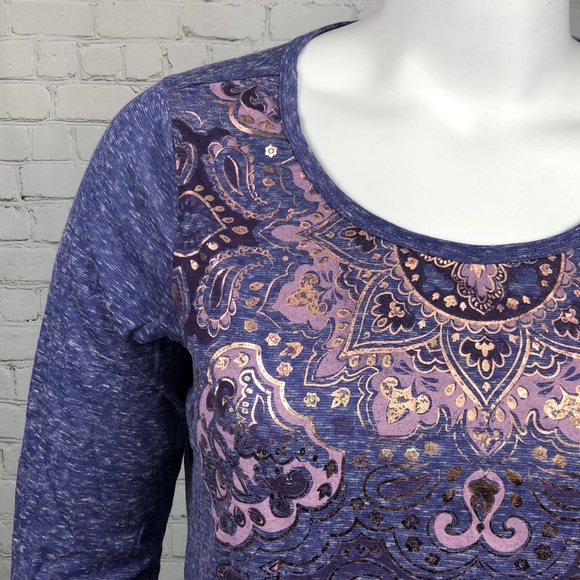 0X 1X Style & Co Purple Metallic Graphic Tee Plus - Picture 5 of 5